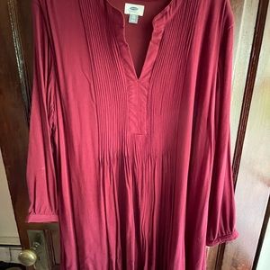 Burgundy dress that can be worn with leggings